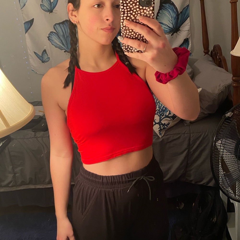 Red SHEIN crop top